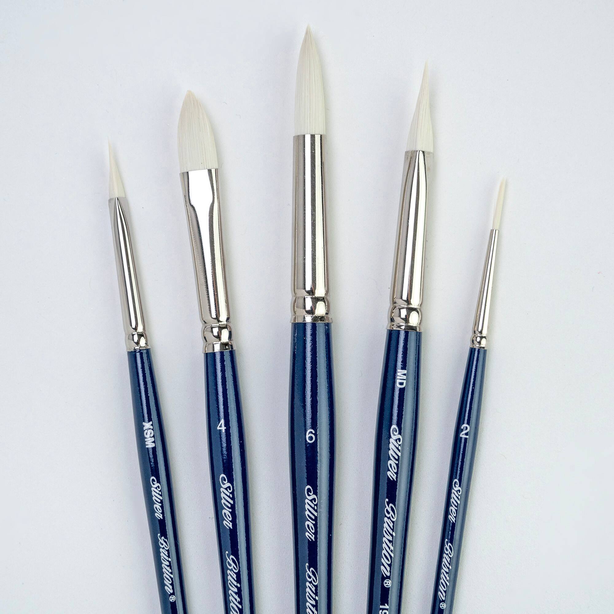 Silver Brush Limited Bristlon® Triangle Cats Tongue Brushes, Pack of 5